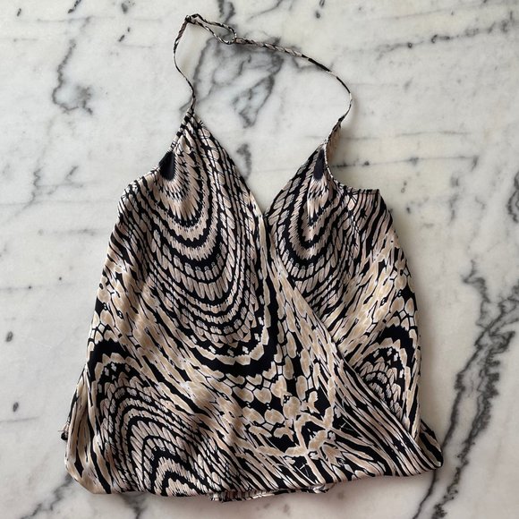 Chelsea Flower Printed Silk Halter Tank - Picture 4 of 14